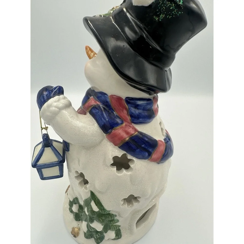 Home & Garden Party Snowman With Lantern Tea Light House Candle Holder Christmas